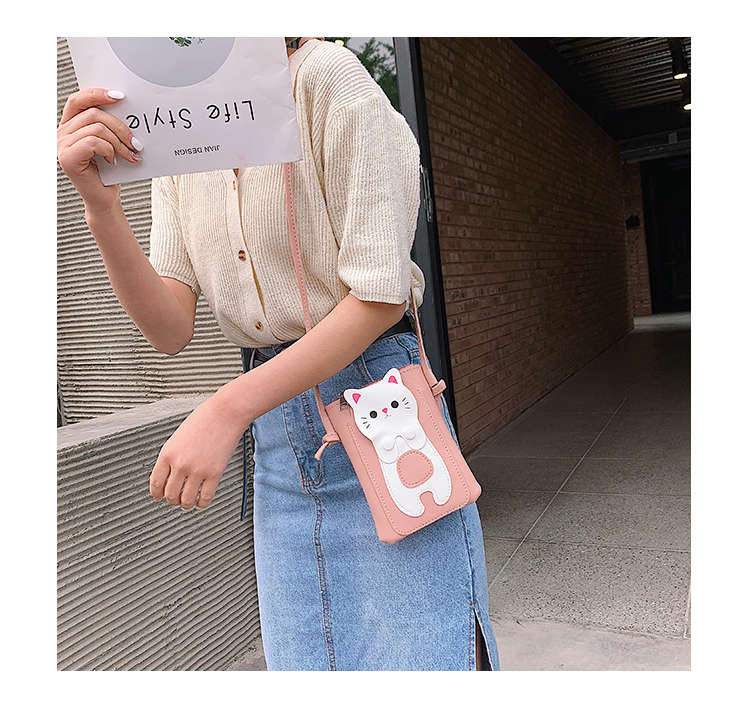 Dọc mini điện thoại di động túi nhỏ 2019 mới hoang dã dễ thương mèo con túi tiền xu Túi Messenger túi điện thoại di động - Túi điện thoại cặp đeo chéo nam