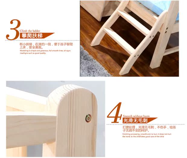 chàng trai giường châu Âu trẻ em giường gỗ rắn và cô gái với màu hồng và trắng giường công chúa đơn guardrail giường mở rộng khâu tùy chỉnh - Giường giường cho bé