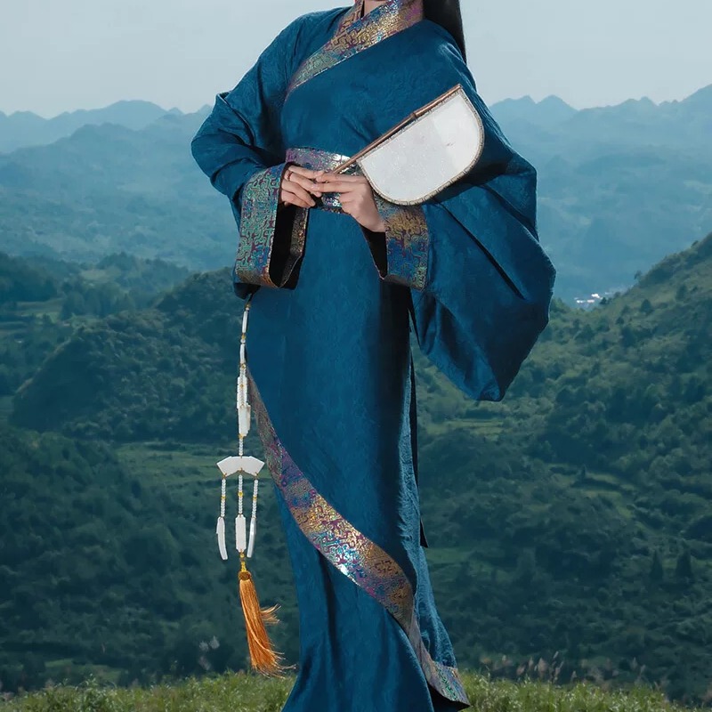 Nanxiang Jinxia Hanfu [Chu Dynasty Style] Original Unisex Improved Western Han Dynasty Curved Hem Robe for Daily Wear