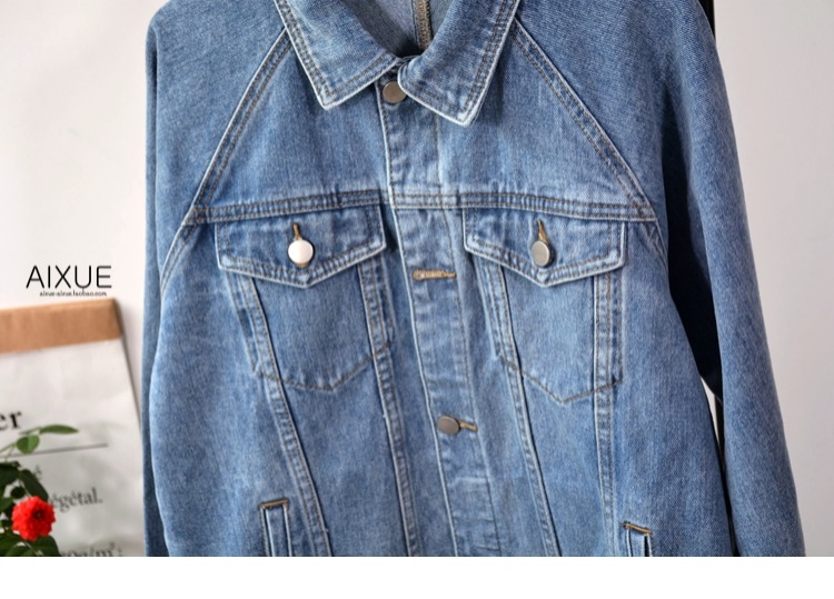 18春秋干净简约宽松原色牛仔外套韩版学生bf帅