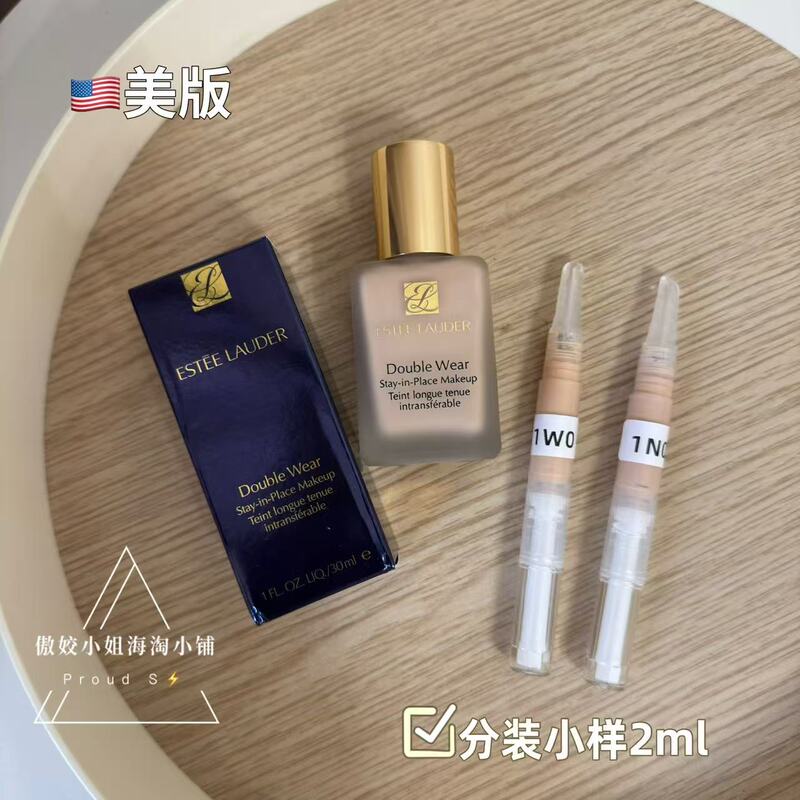 American Version Repackaged Estee Lauder Dw Long-Lasting Foundation First Generation New Version Color Sample 2Ml/5Ml 1W0