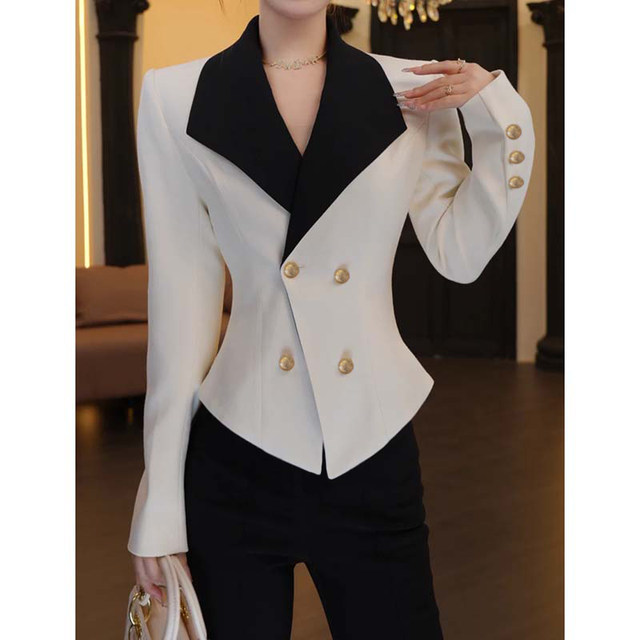 2026 Spring New Women's Slim Fit Elegant Minimalist Versatile Patchwork Socialite Jacket and Pants Two-Piece Set D3837