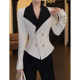 2026 Spring New Women's Slim Fit Elegant Minimalist Versatile Patchwork Socialite Jacket and Pants Two-Piece Set D3837