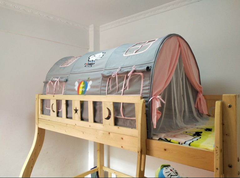 Children's bed tent game house blackout anti-fall windproof princess castle bed mantle boys and girls upper and lower bunk mosquito nets