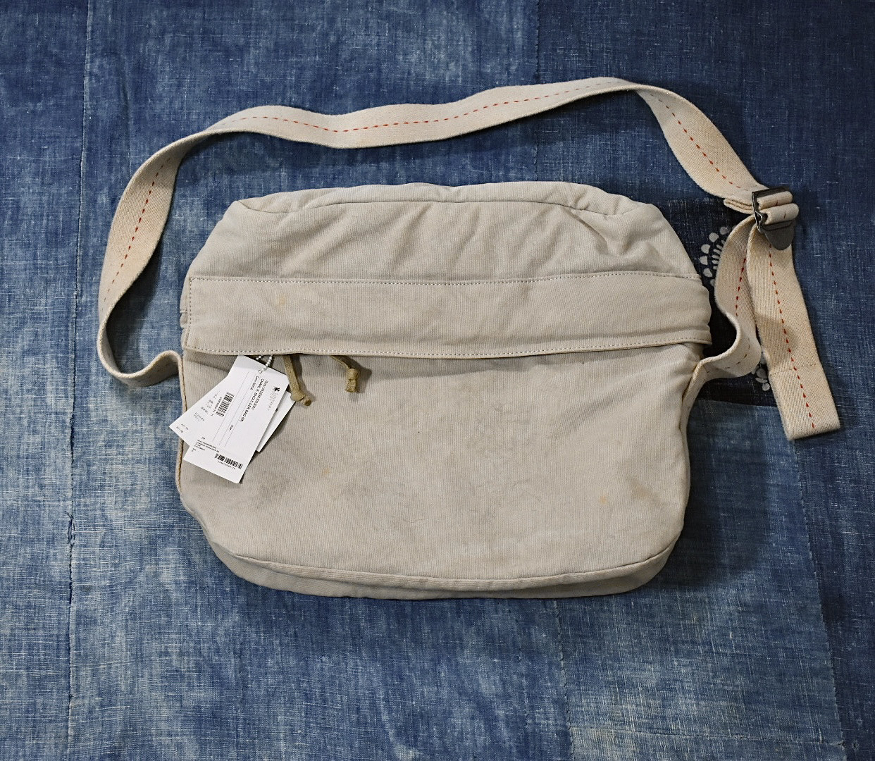 visvim DEERSKIN SHOULDER BAG BEIGE Visvim Mil cotton shoulder bag
