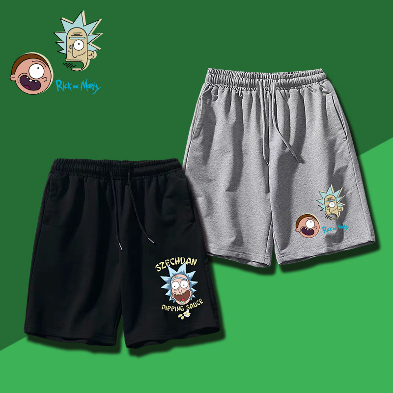 European and American Cartoon Rick and Morty Sports Cotton Shorts, Large Size Breathable Five-Point Shorts, Trendy