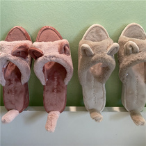 Full 2 Double Exit Japan Guido Home Indoor Womens High heel Miss Shoes Cute Home Shoes Cotton Slippers