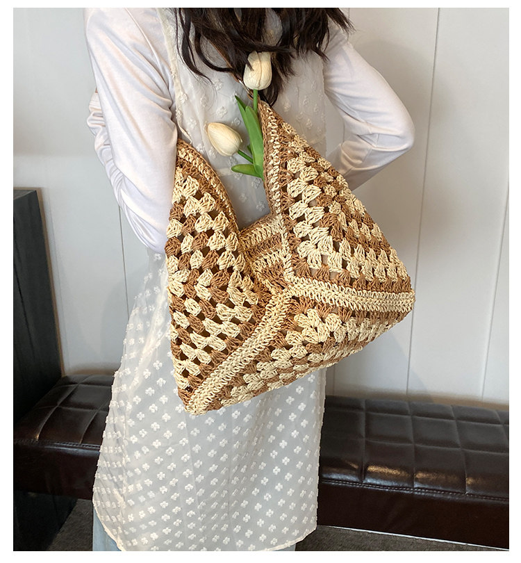 Сумка 慵懒风编织包包女士2024新款夏季大容量草编包小众设计单肩托特包 OTHER