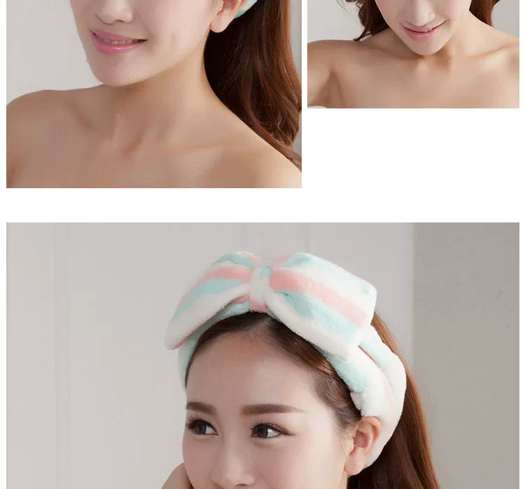 Hairband nữ lưới mặt đỏ rửa tóc hoop dễ thương nữ sinh trang điểm mặt nạ gói khăn trùm đầu chống trượt áp lực tóc Phụ kiện tóc Hàn Quốc - Kerchief / Earflap