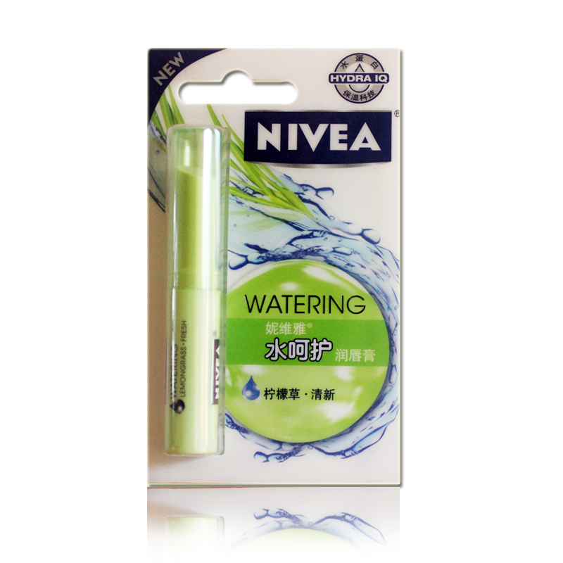专柜正品 NIVEA 妮维雅 水呵护舒润唇膏 2.4g 柠檬草 滋润防干燥