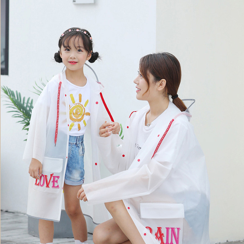 Children and adults raincoats double parent-child long version full-body rainstorm summer boys and girls cartoon outdoor poncho