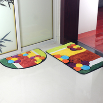 DADA DADA floor mat semi-circular mat living room five-color flower carpet door mat foot mat suction entrance bathroom non-slip mat