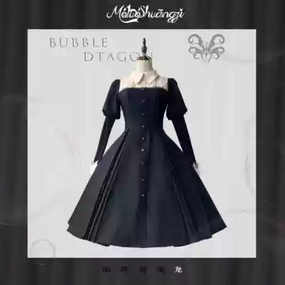 Dark bubble Bobble op (spot)Thin and elegant heavy industry original niche Moro gemini LolitA dress