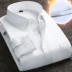 Áo phông nam mùa đông Berman cộng với áo nhung dày màu trắng Slim kinh doanh chuyên nghiệp Đầm cotton màu dài tay áo ấm