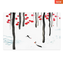With mounted Yang He Attract Xuan paper ink modern simple living room study bedroom hanging painting decorative painting