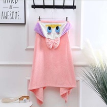 Cartoon children towel swimming hot spring thick absorbent bathrobe cloak bath towel with hat baby beach towel bath towel
