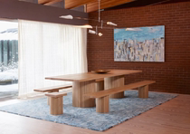 Nordic retro solid wood dining table and chair combination desk home living room long strip table computer desk simple negotiation table