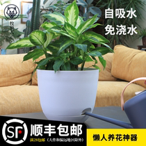 Sloth flower pot automatic water absorption free watering Nordic minimalist flower pot hydroponic flower creative plastic large flower pot