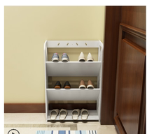 Super narrow shoe rack inclined shoe rack black storage simple after door American shoe cabinet narrow household rack shoe cabinet thin