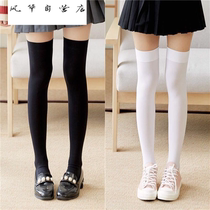 Summer medium thick silk stockings with knee-half cut socks female midbarrel socks Japanese Korean version Long cylinder socks student striped thigh socks