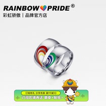 RainbowPride Small Crowdlovers Docking Pride Trend Titanium Steel Six Colors Rainbow Lgbt Rings Les Lesbians