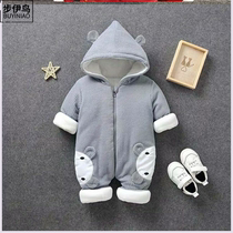 Spring season 0 - 3 months 6 - 12 baby clamp with cotton to keep warm boys and girls in the clothes coat