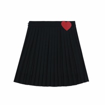 Rappii Korean official web 20 * spring and summer Heart Club cute sweetheart pure color plexeple skirt short skirt