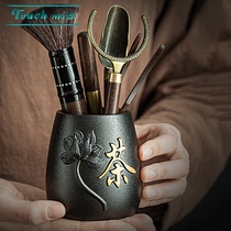 Touch Miss kung fu tea set accessories ebony wood tea ceremony six gentlemen set Tea Tool tea clip needle spoon