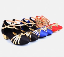 Girl Latin Dance Shoes Children Girl precisely adults Ballroom Dancing Shoes Fewer Children with Baotou Soft Bottom Autumn Winter