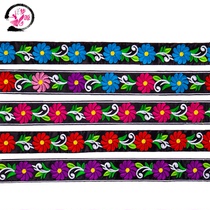 Embroidery flowers lace long strips adhesive hot flowers ethnic minority stage performance clothing ancient clothing accessories