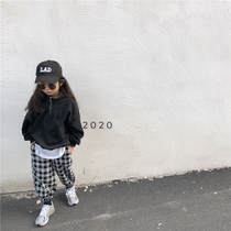 Crooked girl Korean childrens clothing children plus velvet stand collar sweatshirt autumn and winter childrens loose casual jacket