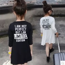 Childrens clothing 2021 autumn girls knitted cardigan long coat ultra-thin big childrens baby cardigan breathable Joker