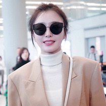 Qin Lan with the same paragraph 2022 new gm sunglasses female Korean version of the wave stars online red eye mirror cat eye sunglasses anti-UV rays