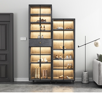 Light luxury glass door shoe cabinet home door large capacity locker simple modern solid wood 2021 new door Hall Cabinet