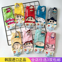 Imported South Korea East Gate female male crayon small new socks cute cartoon boat Socks short tube animation cotton red tide ins