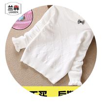 Lanben l autumn and winter 2020 Autumn Winter Children low collar cotton sweater girl base shirt high collar needle
