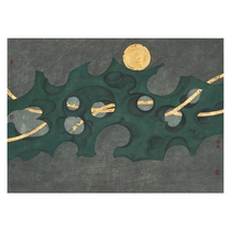 Xian Meiyuan Shao also originally made the same moon work pen heavy color mineral color living room Xuanguan decorative painting