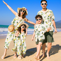 Hainan garments fitted Western style daughter lian ti qun ku tao zhuang Hawaiian shirt parent-child Beach quan jia zhuang