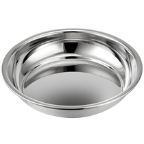 German craft extra thick 304 stainless steel flat plate deepened soup plate Deep dish thickened plate disc steel plate