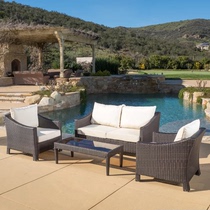 Outdoor sofa rattan furniture terrace plastic sofa rattan chair sun room high-end lazy chair waterproof garden attic