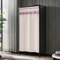 Lace wardrobe curtain cloth Dust cover cloth cover Bedroom free hole fitting room bookcase decorative curtain partition
