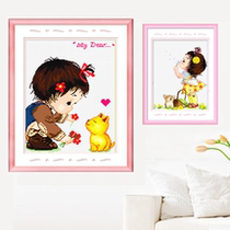 Cartoon cross stitch 2021 New Line embroidery childrens bedroom cartoon characters small cute dog small home