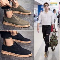 Tide brand mens shoes 2021 spring new casual versatile low board shoes Korean version of mens leather British style small leather shoes