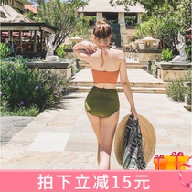 DK2021 new split female display slim fit with high waist covered meat swimsuit Female swimsuit BIKINI Holiday soak spa