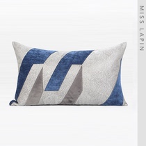 MISSLAPIN minimalist modern cushion cushion pillow dark blue irregular geometric cloth embroidered waist pillow