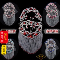 Xiqu headdress accessories makeup Baotou supplies Huadan Tsing Yi Miss wood drill face behind three earrings