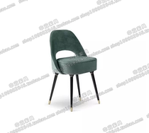 New simple modern solid wood dining chair Nordic fabric single fashion casual casual negotiation chair American hotel coffee chair
