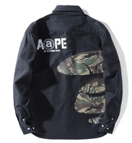 Autumn and winter new IT tide brand simple shirt letter printing bottoming shirt top casual long-sleeved mens shirt