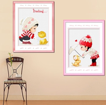 Cross embroidered 2022 new line embroidered small childrens house cartoon small pieces small bedroom headboard decoration painting yourself embroidered