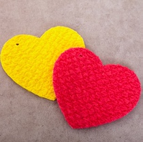 South Korea imported heart-shaped polyester dish towel cloth dish brush red heart dish cloth kitchen rag dish cloth 2P